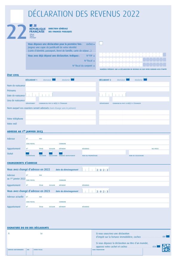 Déclaration des revenus 2022