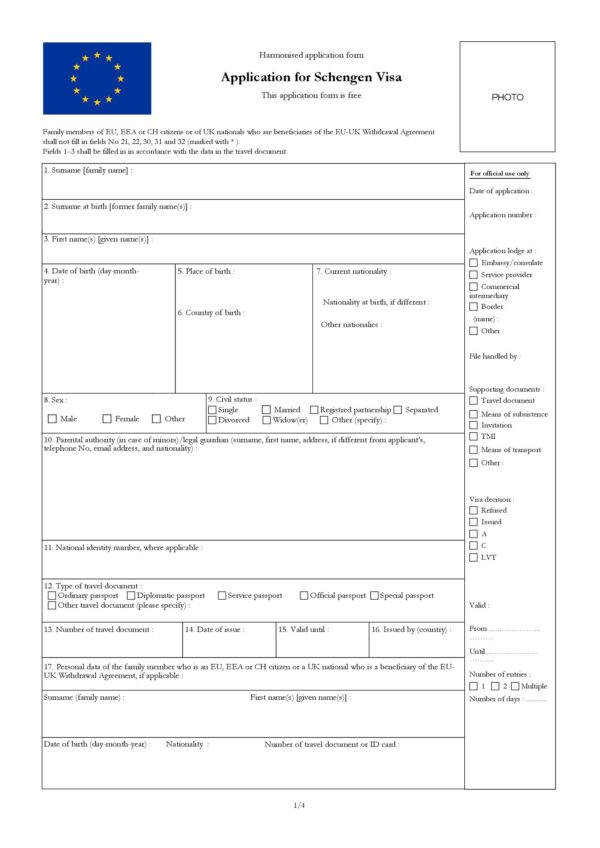 Application for Schengen Visa