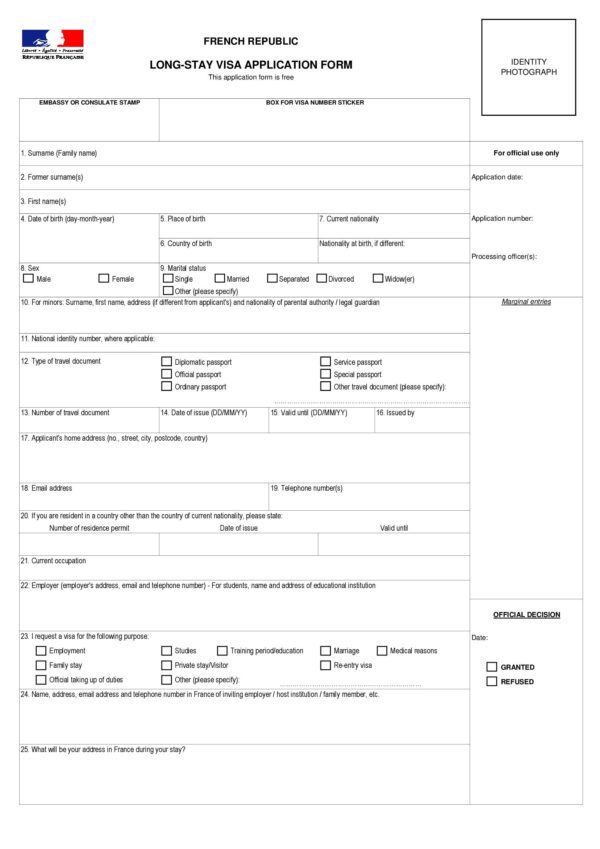 Application for Long-Stay Visa